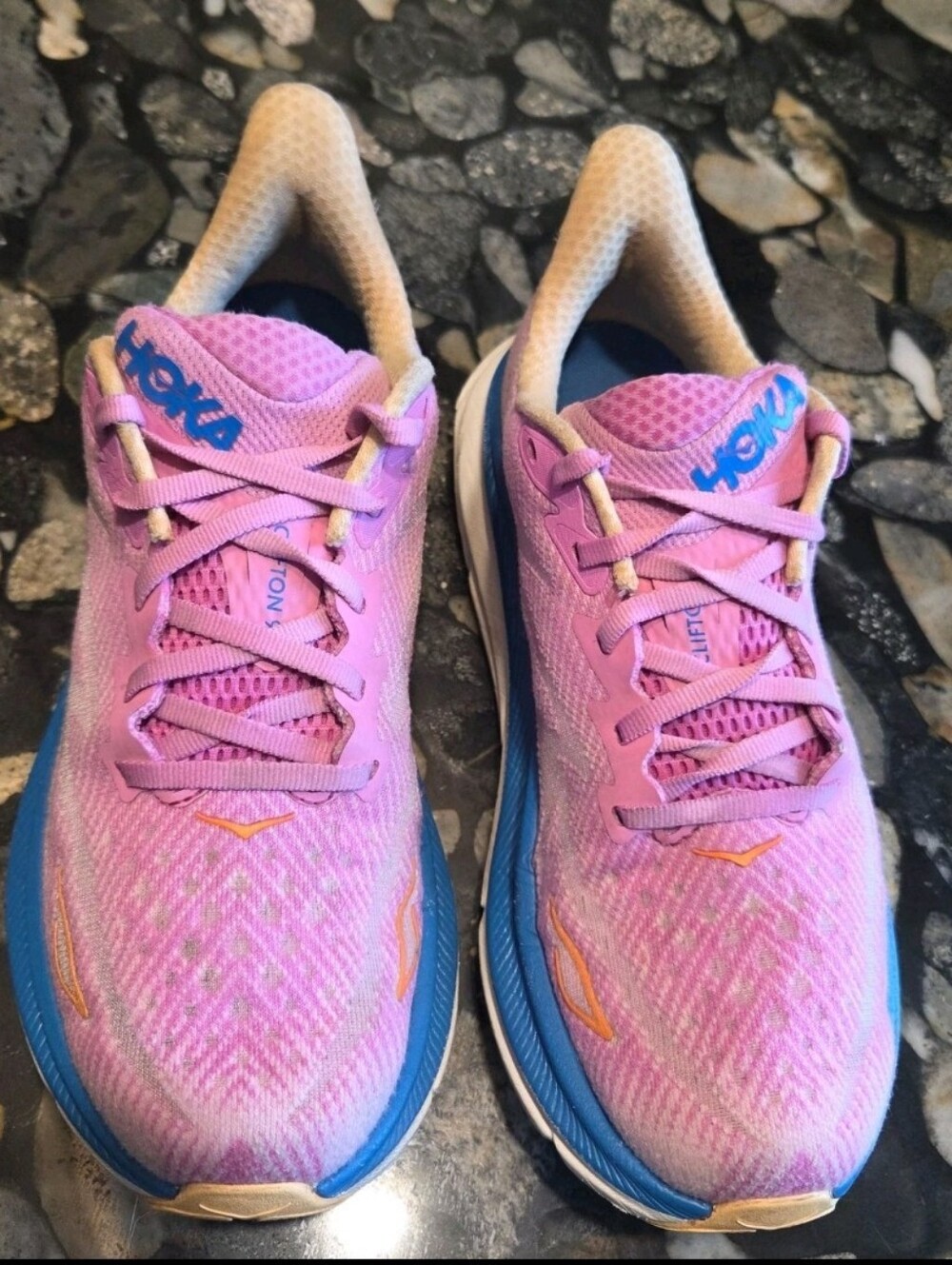Hoka One One Clifton 9 Women's Running Shoes Blue Pink Sneakers Size 7.5 B - Picture 3 of 10